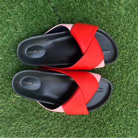 Old Celine leather twist sandals in red/pink - Picture 1 of 1
